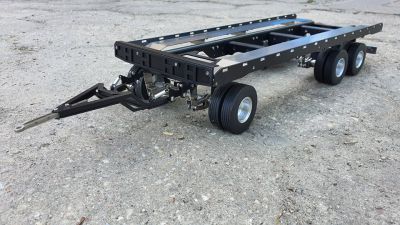 1/14 scale drawbar  trailer 3axles dual wheels for hooklift containers