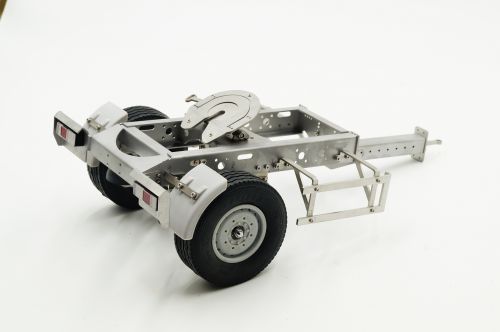1:14 scale dolly 1axle for tamiya trailers - stainless steel