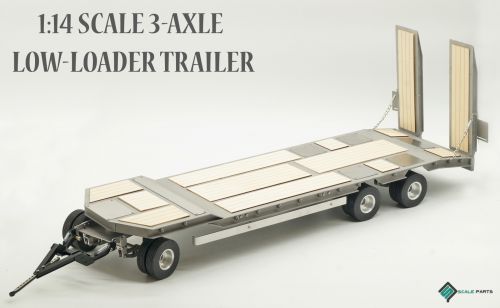 1:14 scale 3-axle low-loader trailer with offset platform