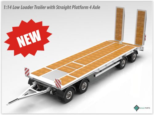 1:14 Low loader trailer with straight platform 4axle